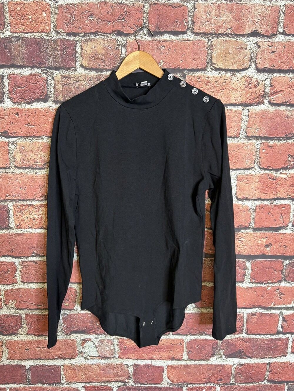J.Crew Women Black Turtleneck Bodysuit XL Long Sleeve
